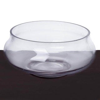 Clear glass bowl with a smooth, rounded design