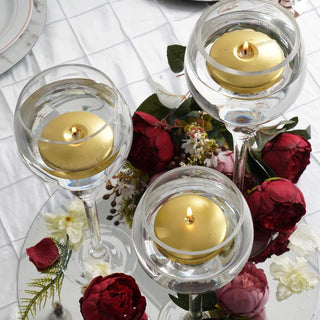 Add a Touch of Elegance with Metallic Gold Floating Candles