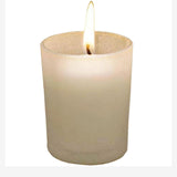 12 Pack - Small White Votive Candles with Frosted Glass Votive Holder Set#whtbkgd
