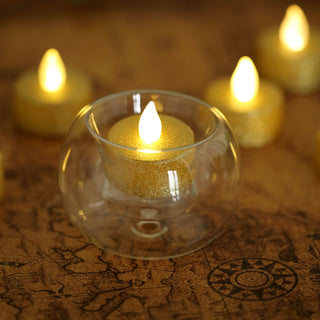 Enhance Your Event Decor with Our Crystal Clear Glass Globe Tealight Votive Candle Holders