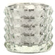 6 Pack | 3inch Studded Silver Mercury Glass Candle Holders, Votive Tealight Holders#whtbkgd