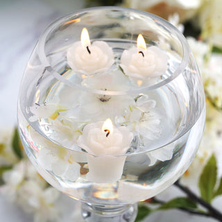 Add Elegance to Your Event with 12 Pack Ivory Mini Rose Flower Floating Candles
