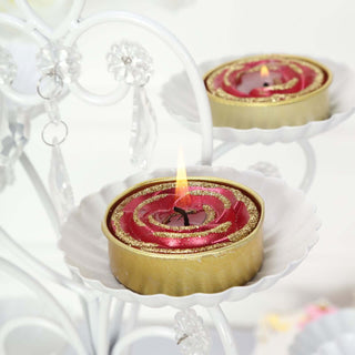 Create a Stunning Atmosphere with Red/Gold Glitter Rose Tealight Candles Create a Stunning Atmosphere with Red/Gold Glitter Rose Tealight Candles