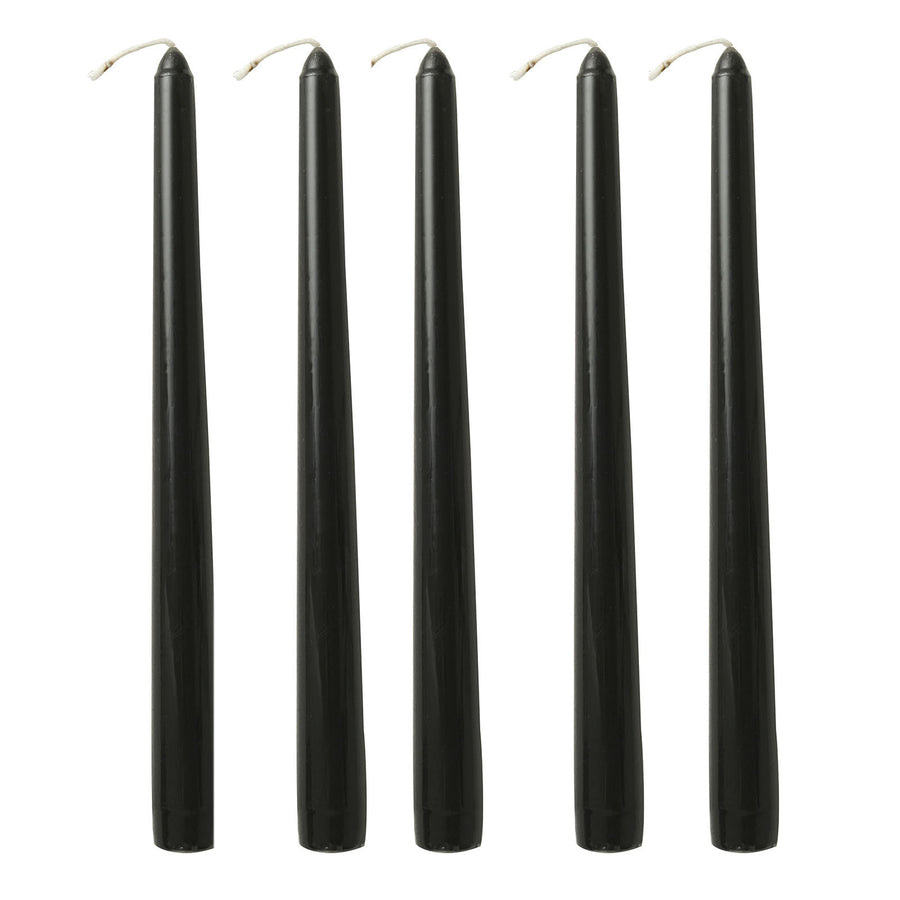 12 Pack | Black 10inch Premium Wax Taper Candles, Unscented Candles#whtbkgd