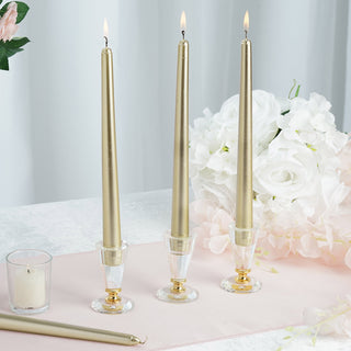 Elevate Your Event Decor with Metallic Gold Taper Candles