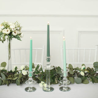 Create a Serene Atmosphere with 10" Mixed Green Premium Wax Taper Candles