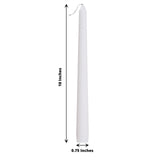 12 Pack | White 10inch Premium Wax Taper Candles, Unscented Candles