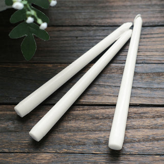 Elegant White 10" Premium Wax Taper Candles for Stunning Event Decor