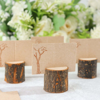 Rustic Natural Wood Stump Placecard Holder - Add a Touch of Nature to Your Event Rustic Natural Wood Stump Placecard Holder - Add a Touch of Nature to Your Event