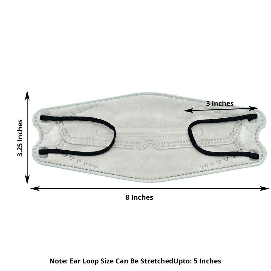 Breathable KF94 Face Mask, 3D Fish-Design Mouth Shields for Adult, 4-Layer Protective Face Masks