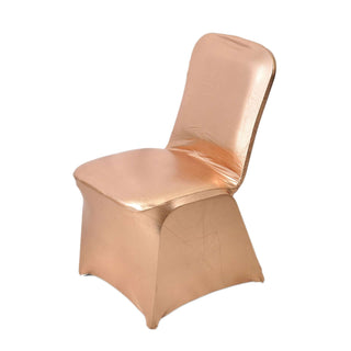 Rose gold chair with a sleek, modern design