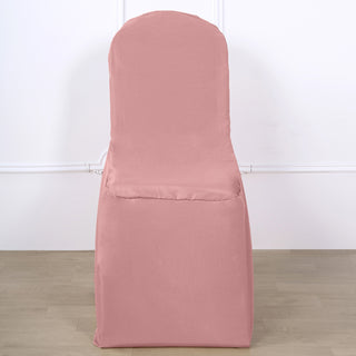 Elevate Your Event with the Dusty Rose Polyester Banquet Chair Cover