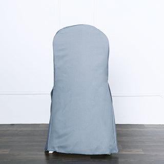 Unforgettable Occasions with the Dusty Blue Polyester Banquet Chair Cover