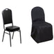 Black Polyester Banquet Chair Cover, Reusable Stain Resistant Chair Cover