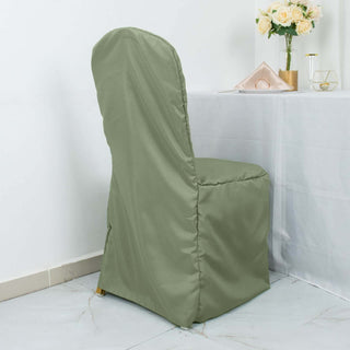 Create Unforgettable Moments with the Dusty Sage Green Polyester Banquet Chair Cover Create Unforgettable Moments with the Dusty Sage Green Polyester Banquet Chair Cover