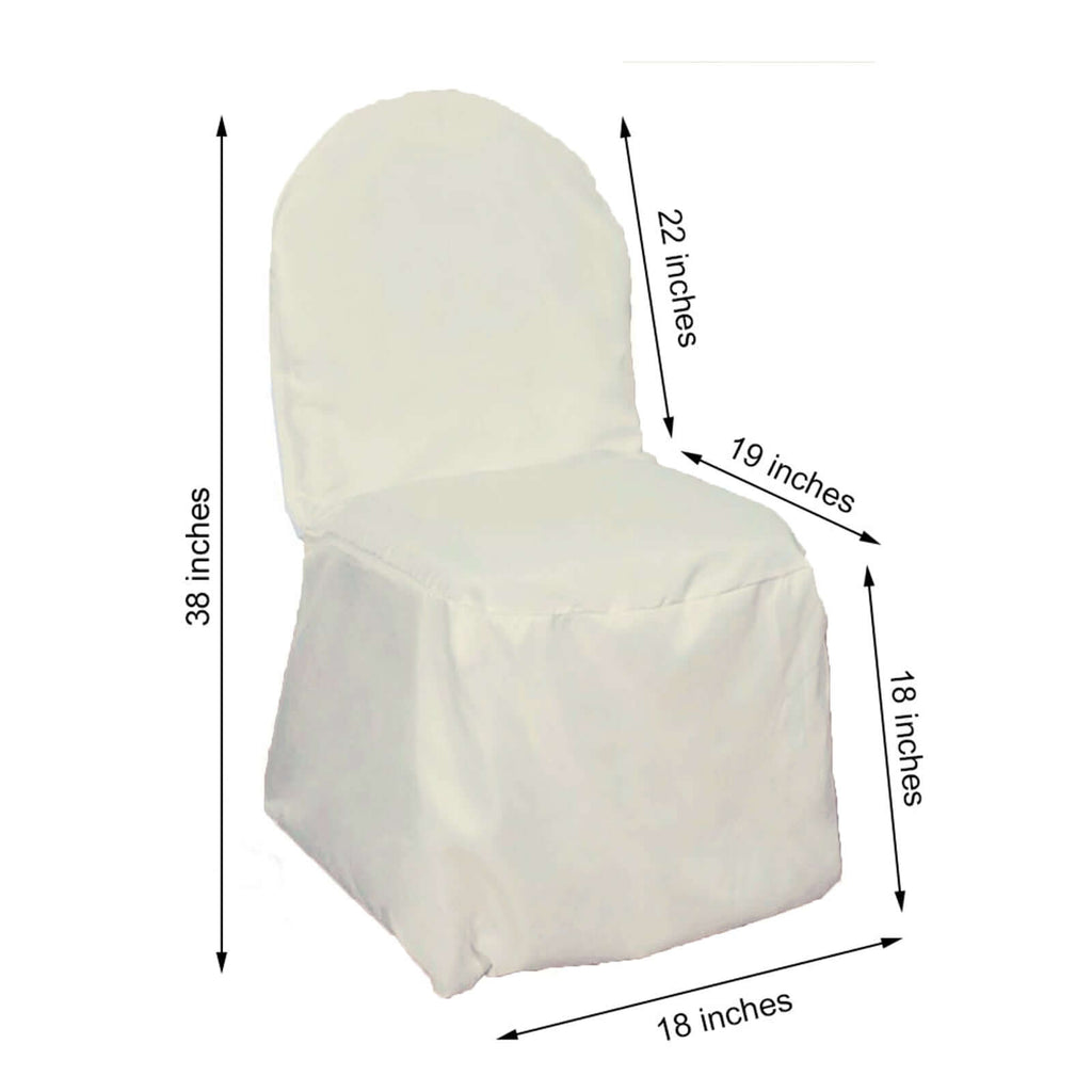 Ivory Polyester Banquet Chair Cover