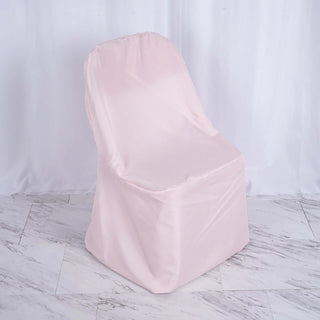 Blush Polyester Folding Chair Cover: Add Elegance and Style to Your Event Blush Polyester Folding Chair Cover: Add Elegance and Style to Your Event