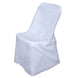 White Polyester Lifetime Folding Chair Covers, Durable Reusable Chair Covers#whtbkgd
