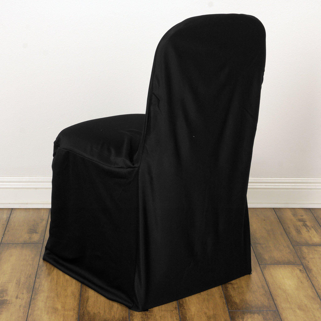 Black Polyester Lifetime Folding Chair Covers