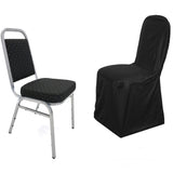 Black Stretch Slim Fit Scuba Chair Covers, Wrinkle Free Durable Chair Covers