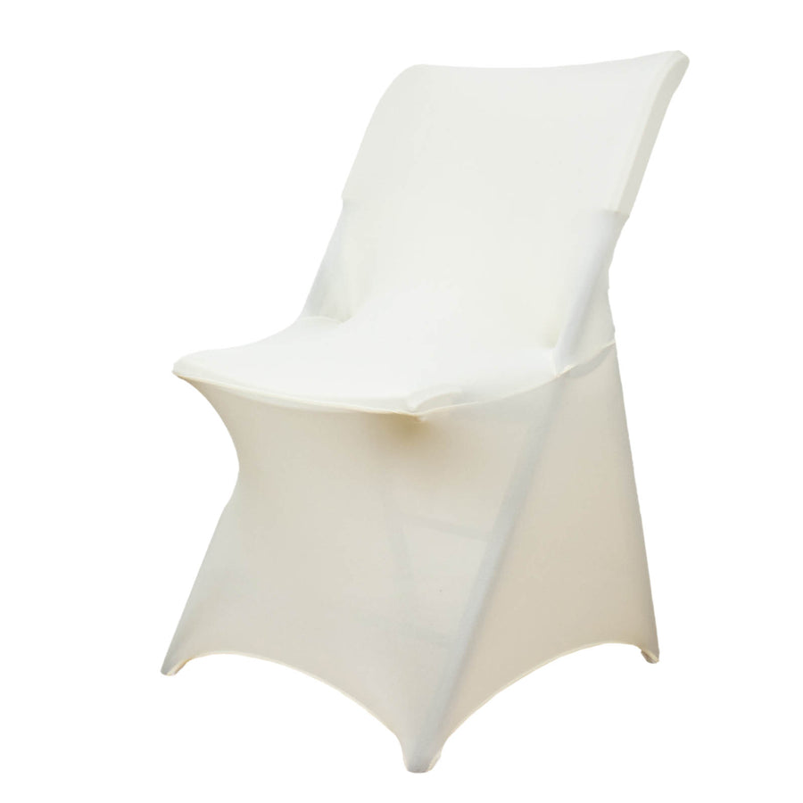 Ivory Stretch Spandex Lifetime Folding Chair Cover#whtbkgd