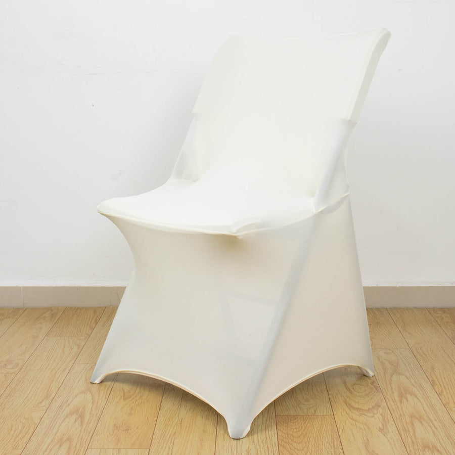 Ivory Stretch Spandex Lifetime Folding Chair Cover