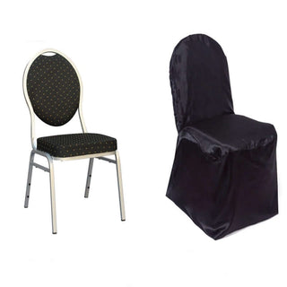 Black Glossy Satin Banquet Chair Covers Black Glossy Satin Banquet Chair Covers