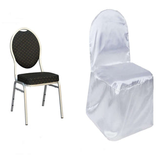 White Glossy Satin Banquet Chair Covers White Glossy Satin Banquet Chair Covers