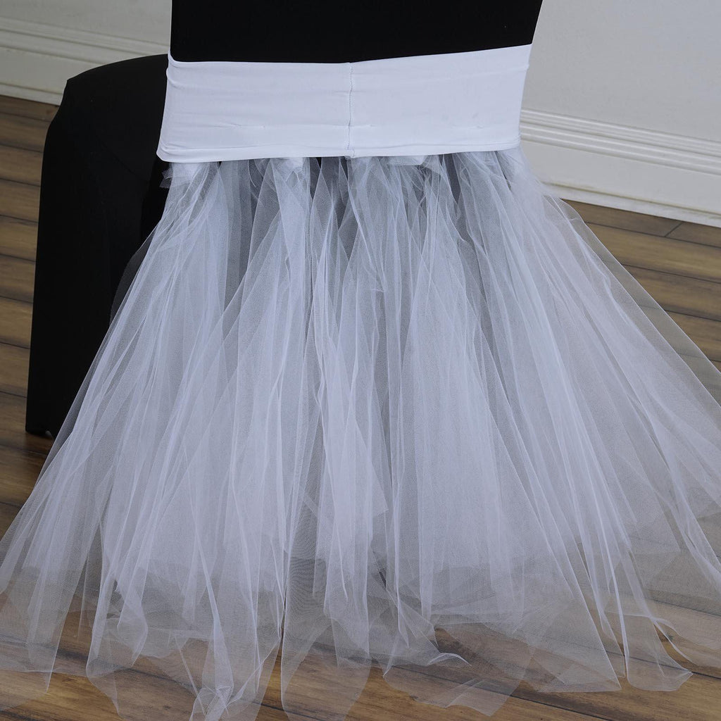 White Elegant Tulle Chair Sashes for Weddings Events Party Decor Bridal  Shower Baby Shower Organza Chiffon Chair Sash Chair Tutu Skirts -   Canada