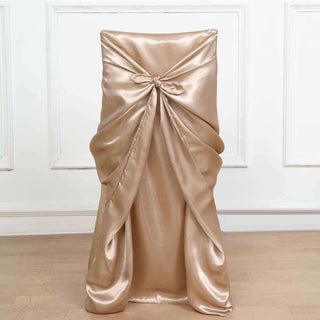 Elevate Your Events with the Nude Universal Satin Chair Cover Elevate Your Events with the Nude Universal Satin Chair Cover