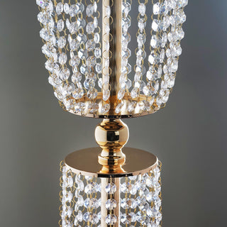 Add a Touch of Luxury with the Gold Acrylic Crystal Pendant Chain Hourglass Chandelier Stand