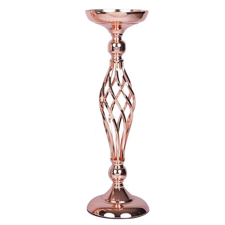 2 Pack 23inch Rose Gold Reversible Votive Candle Holder Set Flower Ball Pedestal Stand#whtbkgd