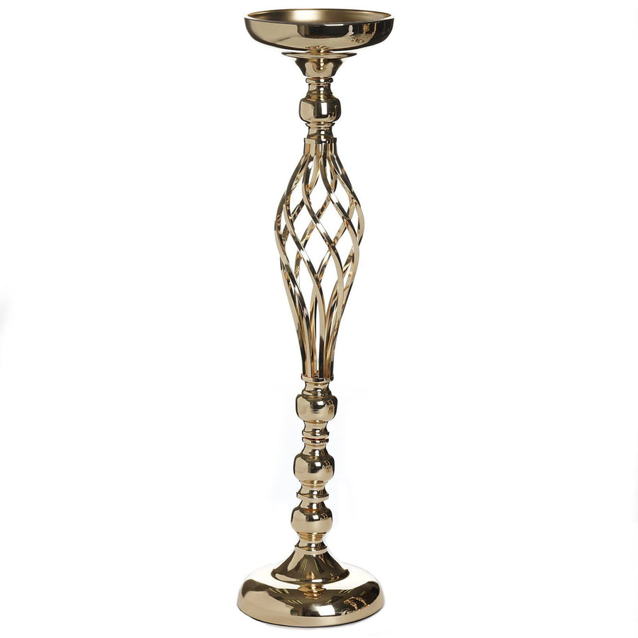 2 Pack 26inch Gold Reversible Pillar Candle Holder Set Flower Ball Pedestal Stand#whtbkgd