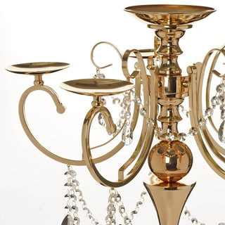 Elevate Your Event Decor with the 27" Gold Metal 5 Arm Candelabra Votive Candle Holder