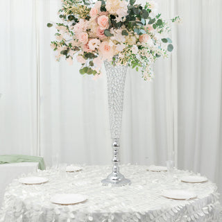 Silver Crystal Beaded Trumpet Vase Set: A Touch of Elegance for Your Table