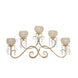 27inch 5 Arm Gold Metal Crystal Horizontal Candelabra Goblet Candle Holder Stand#whtbkgd