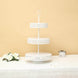 23inch Tall 3-Tier White Metal Reversible Cupcake Stand, Dessert Holder, Display Serving Tray