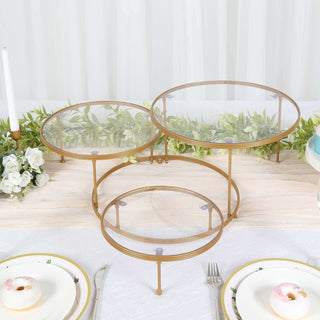 Versatile and Chic Gold Dessert Display Holder Versatile and Chic Gold Dessert Display Holder