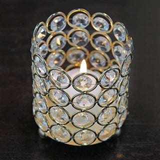 Multipurpose Gold Crystal Beaded Table Vase Multipurpose Gold Crystal Beaded Table Vase