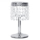 Silver Crystal Beaded Chandelier Votive Pillar Candle Holder, Metal Tealight Candle Stand#whtbkgd