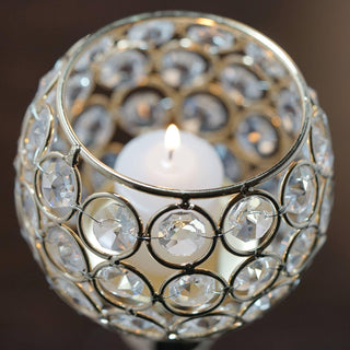 Create a Luxurious and Glamorous Atmosphere with the Gold Crystal Votive Candle Holder