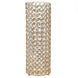 16inch Tall Shiny Gold Metal Full Crystal Beaded Pillar Candle Holder Stand#whtbkgd