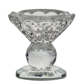 Crystal decorative bowl with intricate design, showcasing its elegant shape.