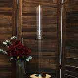 2 Pack | 26inch Tall Clear Crystal Glass Hurricane Taper Candle Holders