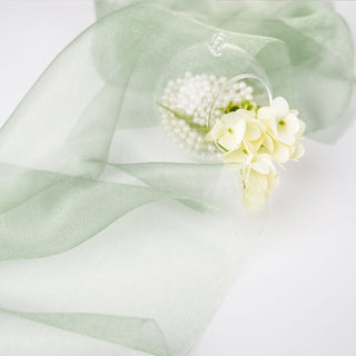 Create Enchanting Wedding and Party Decor with Green Sheer Chiffon Fabric