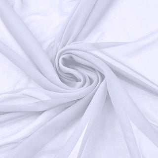 White Solid Sheer Chiffon Fabric Bolt for Elegant Event Decor