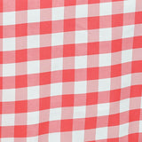 Buffalo Plaid Tablecloths | 90"x156" Rectangular | White/Coral | Checkered Polyester Linen Tablecloth#whtbkgd