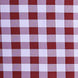 Buffalo Plaid Tablecloth | 90" Round | White/Burgundy | Checkered Polyester Tablecloth#whtbkgd