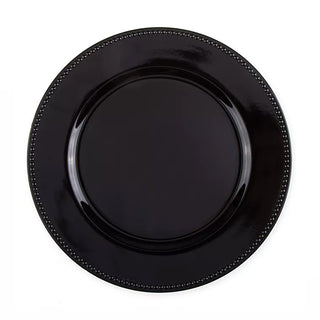 Create Unforgettable Tablescapes with the 6 Pack 13" Beaded Black Acrylic Charger Plate