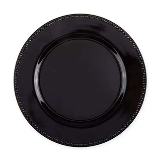Create Unforgettable Tablescapes with the 6 Pack 13" Beaded Black Acrylic Charger Plate Create Unforgettable Tablescapes with the 6 Pack 13" Beaded Black Acrylic Charger Plate